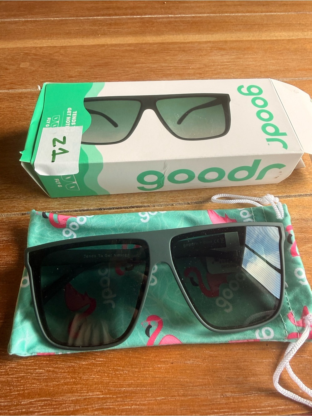 Goodr Adult Tends To Get Noticed Plastic Square Sunglasses - Green